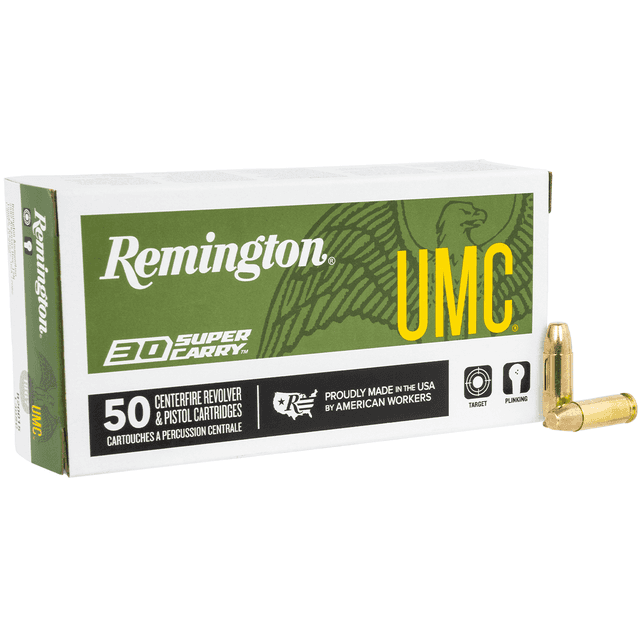 Remington Ammunition R20015 UMC 30 Super Carry 100 gr Full Metal Jacket 50 Per Box Remington Ammunition R20015 UMC 30 Super Carry 100 gr Full Metal Jacket 50 Per Box