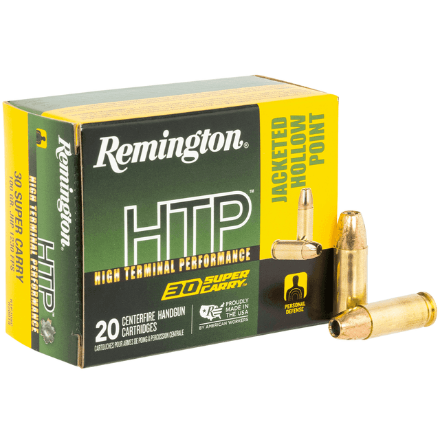 Remington HTP 30 Super Carry 100 gr JHP Handgun Ammo Remington HTP 30 Super Carry 100 gr JHP Handgun Ammo