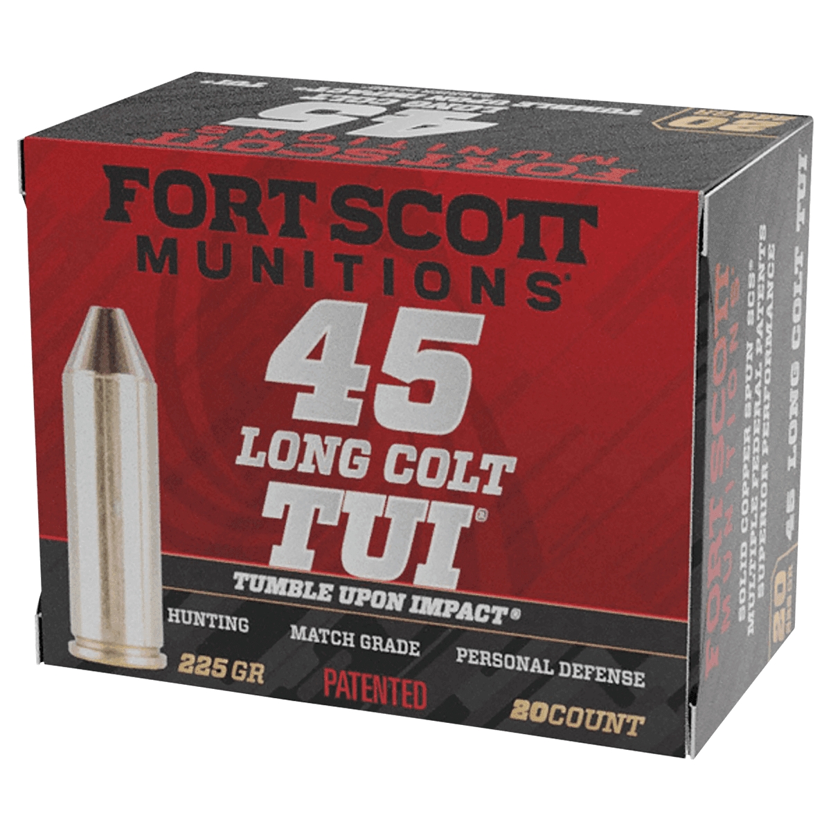 Fort Scott Munitions Tumble Upon Impact (TUI) Self Defense 45 Long Colt 225 gr Solid Copper Handgun Ammo Fort Scott Munitions Tumble Upon Impact (TUI) Self Defense 45 Long Colt 225 gr Solid Copper Handgun Ammo
