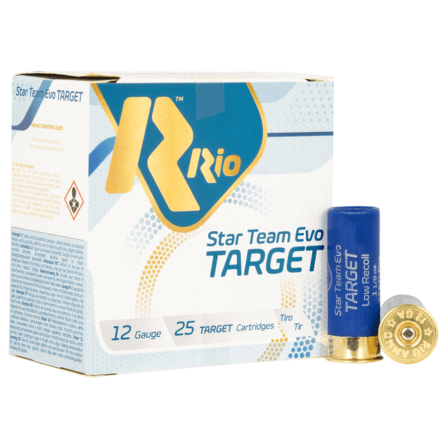 Rio Team Target 12 Gauge 2.75" 1 1/8 oz 8 Shotgun Ammo Rio Team Target 12 Gauge 2.75" 1 1/8 oz 8 Shotgun Ammo