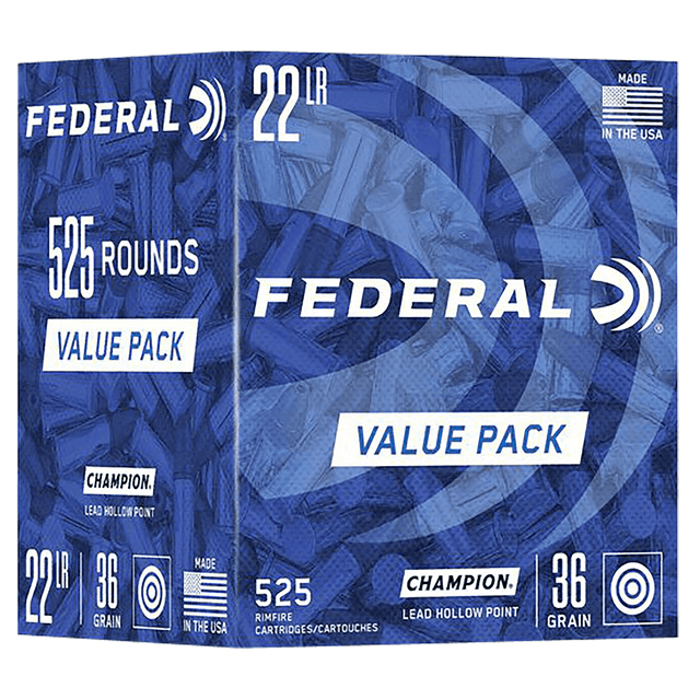 Federal 747 Champion Value Pack 22 LR 36 gr Rimfire Ammo 525 Per Box Federal 747 Champion Value Pack 22 LR 36 gr Rimfire Ammo 525 Per Box