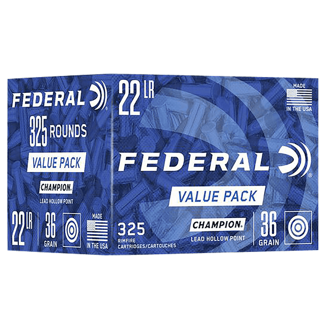 Federal 749 Champion Value Pack 22 LR 36 gr Rimfire Ammo 325 Per Box Federal 749 Champion Value Pack 22 LR 36 gr Rimfire Ammo 325 Per Box