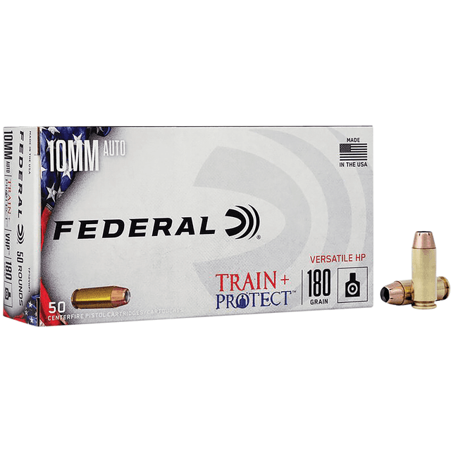 Federal Train + Protect 10mm Auto 180 gr Versatile Hollow Point VHP Handgun Ammo Federal Train + Protect 10mm Auto 180 gr Versatile Hollow Point VHP Handgun Ammo