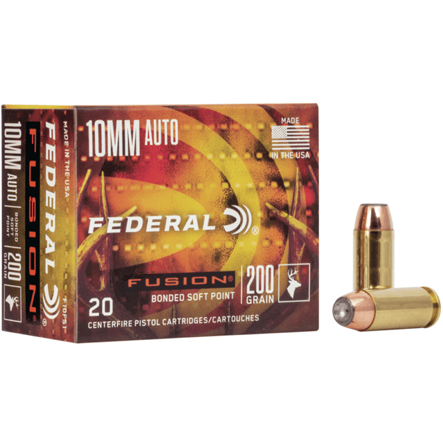 Federal Fusion 10mm Auto 200 gr Fusion Soft Point Handgun Ammo Federal Fusion 10mm Auto 200 gr Fusion Soft Point Handgun Ammo