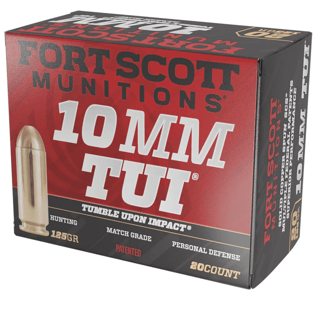 Fort Scott Munitions Tumble Upon Impact (TUI), 10mm Auto 20 Per Box - 10MM124SCV Fort Scott Munitions Tumble Upon Impact (TUI), 10mm Auto 20 Per Box - 10MM124SCV