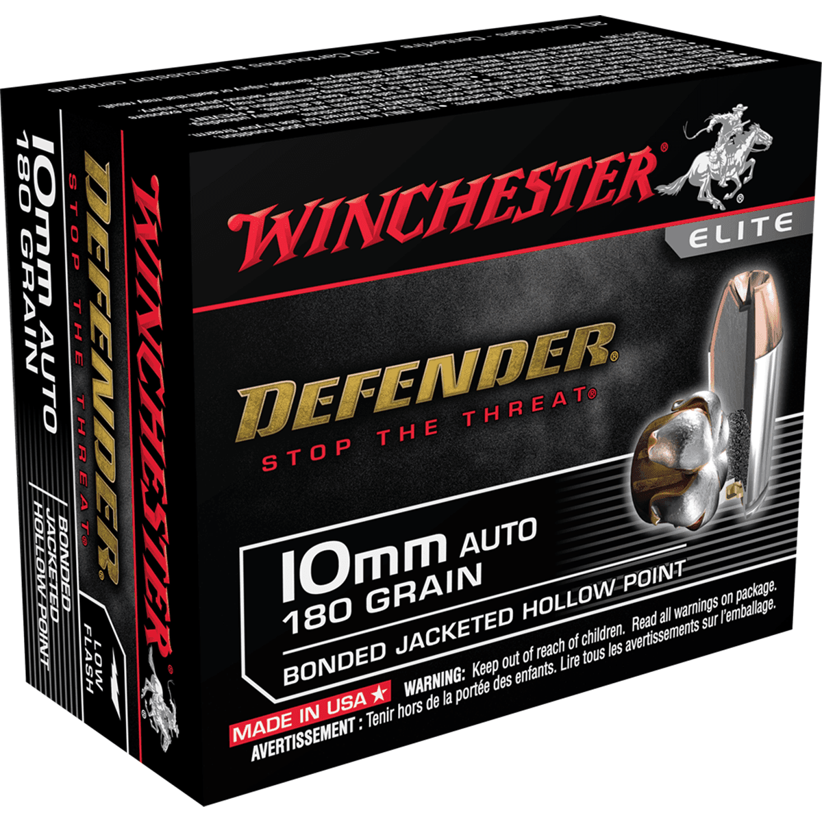 Winchester Defender 10mm Auto 180 gr Bonded Jacket Hollow Point Winchester Defender 10mm Auto 180 gr Bonded Jacket Hollow Point