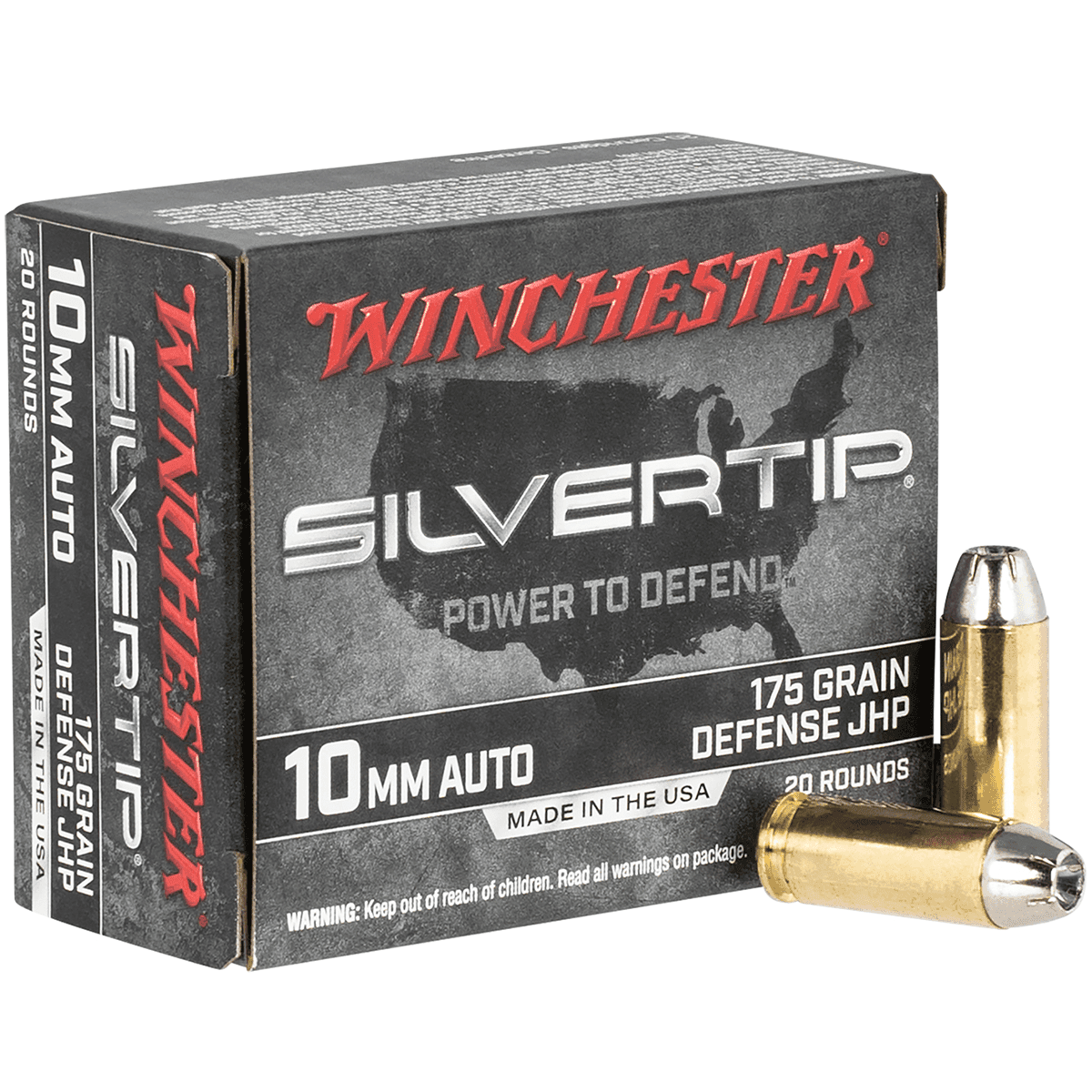 Winchester Ammo Super X 10mm Auto 175 gr Silvertip Jacket Hollow Point - W10MMST Winchester Ammo Super X 10mm Auto 175 gr Silvertip Jacket Hollow Point - W10MMST