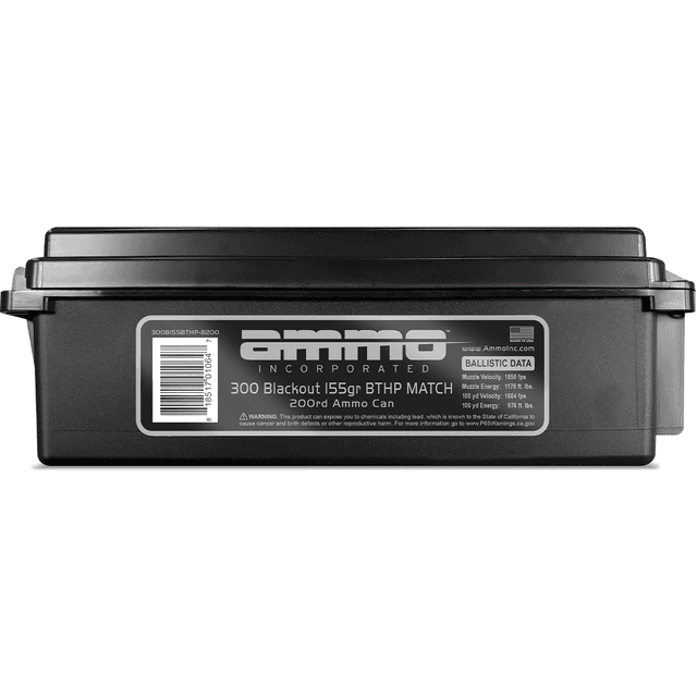 Ammo Inc Bulk 300 Blackout 155 gr Hollow Point Boat-Tail (HPBT) 200 Per Box Rifle Ammo Ammo Inc Bulk 300 Blackout 155 gr Hollow Point Boat-Tail (HPBT) 200 Per Box Rifle Ammo