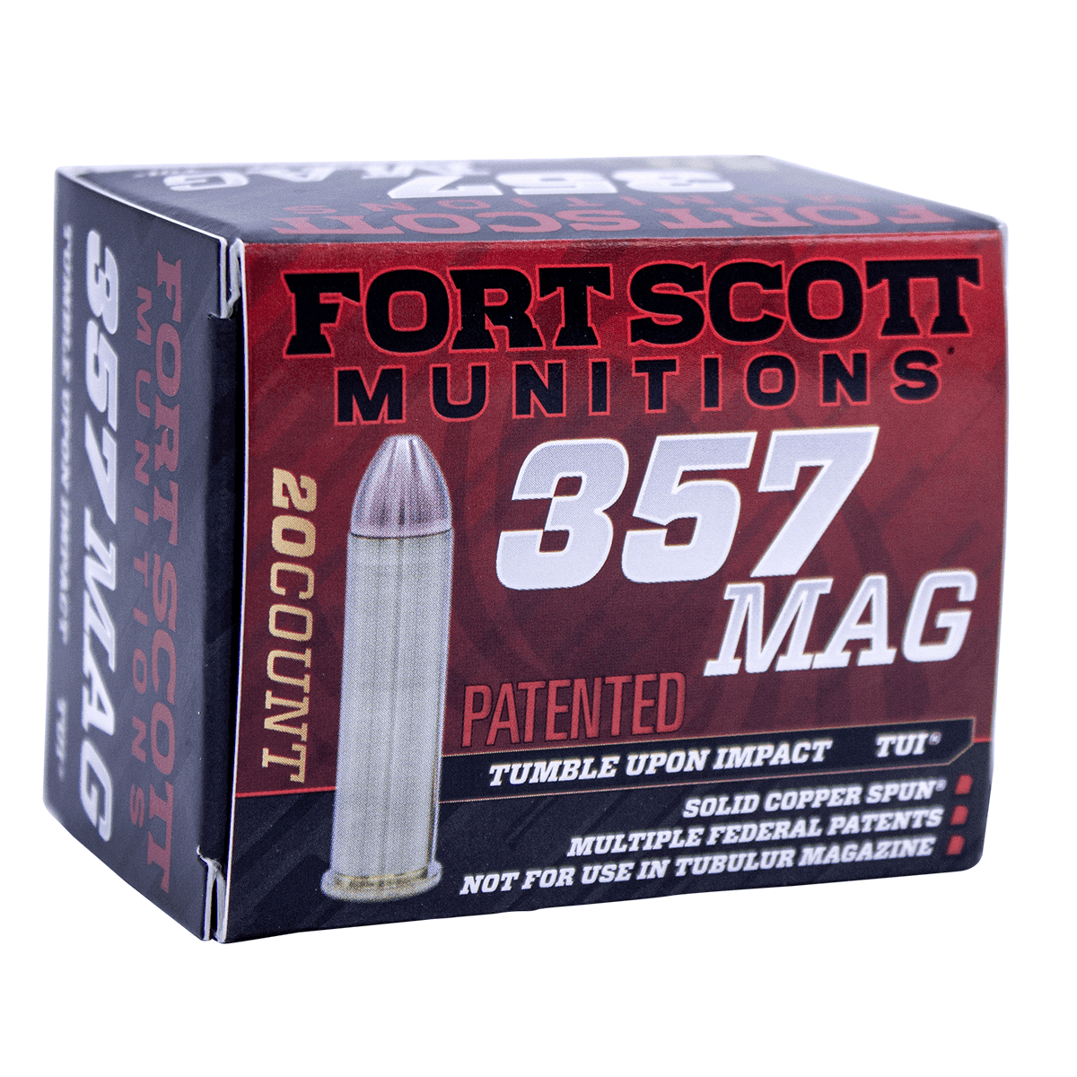 Fort Scott Munitions Tumble Upon Impact (TUI) 357 Mag 125 gr Solid Copper Spun (SCS) Handgun Ammo Fort Scott Munitions Tumble Upon Impact (TUI) 357 Mag 125 gr Solid Copper Spun (SCS) Handgun Ammo