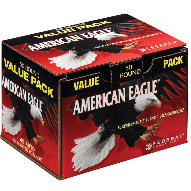 Federal American Eagle Handgun 45 ACP 230 gr Full Metal Jacket (FMJ) Handgun Ammo Federal American Eagle Handgun 45 ACP 230 gr Full Metal Jacket (FMJ) Handgun Ammo