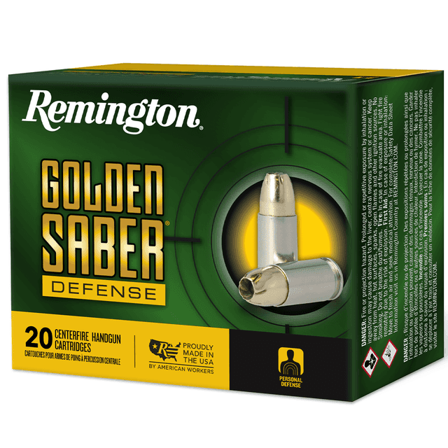 Remington Golden Saber Defense 45 ACP 230 gr Brass Jacket Hollow Point Handgun Ammo Remington Golden Saber Defense 45 ACP 230 gr Brass Jacket Hollow Point Handgun Ammo