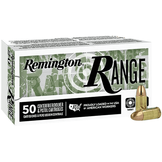 Remington Range 9mm Luger 124 gr Full Metal Jacket Handgun Ammo Remington Range 9mm Luger 124 gr Full Metal Jacket Handgun Ammo