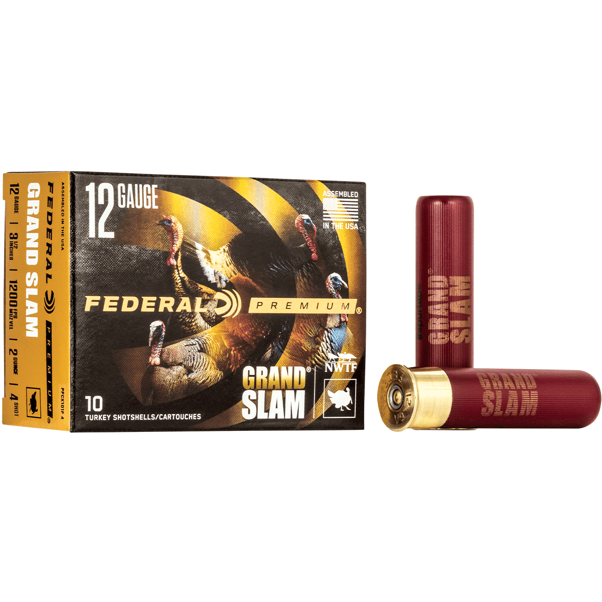Federal PFCX139F4 Premium Grand Slam 12 Gauge 3.50" 2 oz 1200 fps 4 Shot 10 Bx Federal PFCX139F4 Premium Grand Slam 12 Gauge 3.50" 2 oz 1200 fps 4 Shot 10 Bx