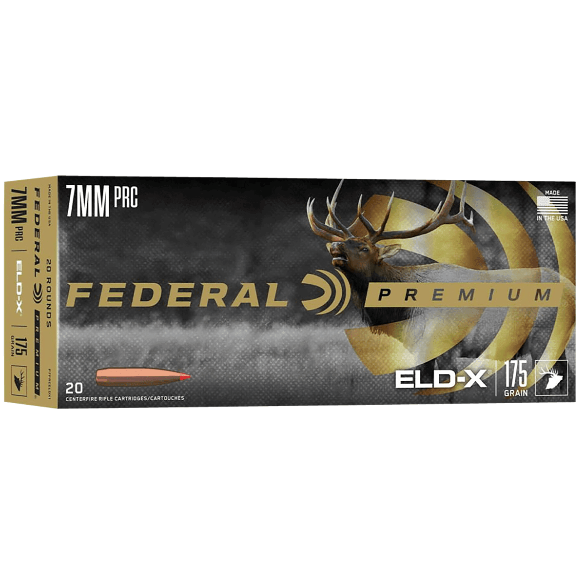 Federal P7PRCELDX1 Premium ELD-X 7mm PRC 175 gr Extremely Low Drag eXpanding 20 Per Box Federal P7PRCELDX1 Premium ELD-X 7mm PRC 175 gr Extremely Low Drag eXpanding 20 Per Box
