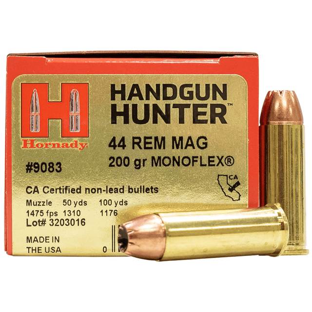 Hornady 9083 Handgun Hunter 44 Rem Mag 200 gr Hornady MonoFlex 20 Per Box Ammo Hornady 9083 Handgun Hunter 44 Rem Mag 200 gr Hornady MonoFlex 20 Per Box Ammo