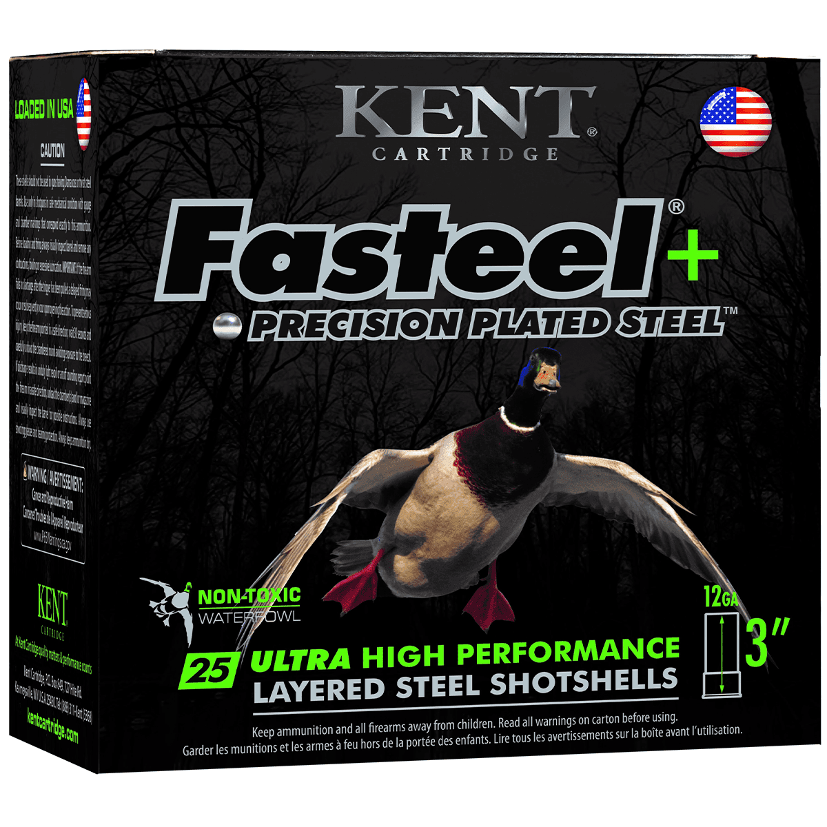 Kent Cartridge K123FSP362X4 Fasteel + 12 Gauge 3" 1 1/4 oz 2 4 Shot 25 Per Box Kent Cartridge K123FSP362X4 Fasteel + 12 Gauge 3" 1 1/4 oz 2 4 Shot 25 Per Box