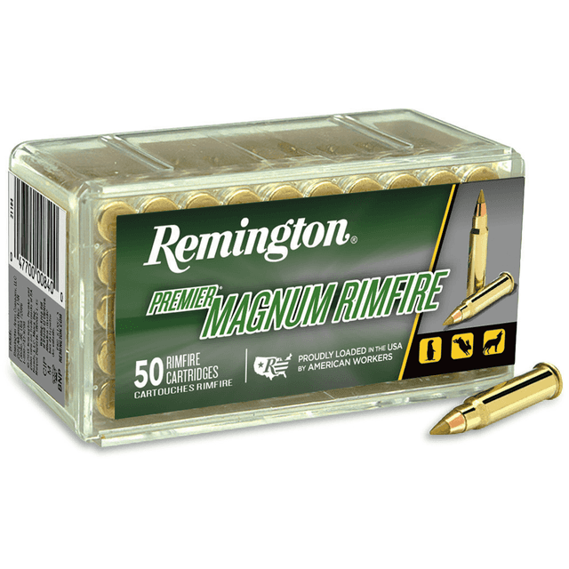 Remington Ammunition 20023 Premier Magnum Rimfire 17 HMR 17 gr Jacketed Hollow Point 50 Per Box Remington Ammunition 20023 Premier Magnum Rimfire 17 HMR 17 gr Jacketed Hollow Point 50 Per Box