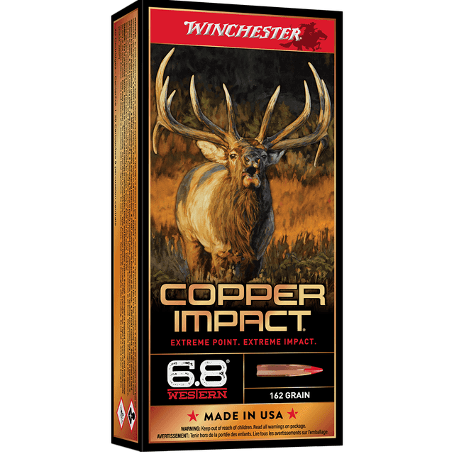 Winchester Ammo X68WCLF Copper Impact 6.8 Western 162 gr Copper Extreme Point Lead Free 20 Per Box Winchester Ammo X68WCLF Copper Impact 6.8 Western 162 gr Copper Extreme Point Lead Free 20 Per Box