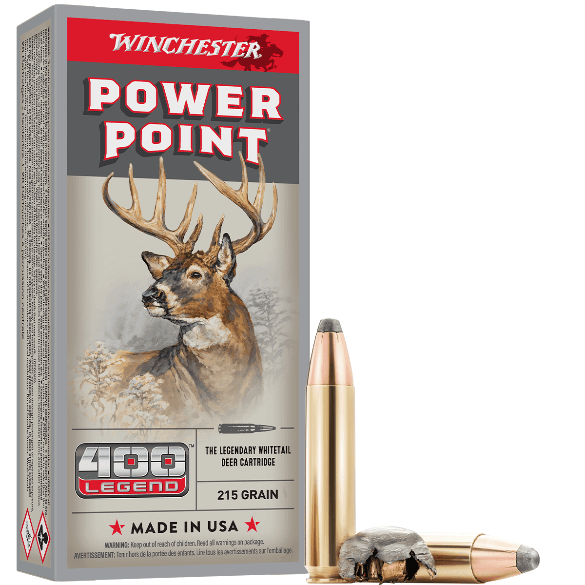 Winchester Ammo Power-Point 400 Legend 215 gr - X4001 Winchester Ammo Power-Point 400 Legend 215 gr - X4001