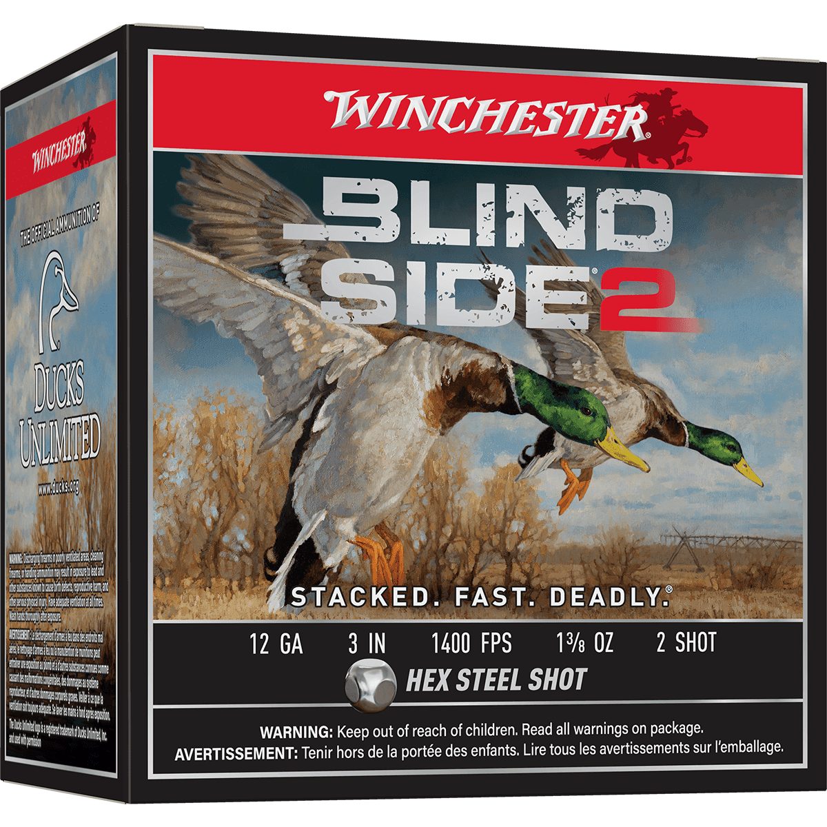 Winchester Ammo XBS1232 Blind Side 2 12 Gauge 3" 1 3/8 oz 1400 fps 2 Shot 25 Bx Winchester Ammo XBS1232 Blind Side 2 12 Gauge 3" 1 3/8 oz 1400 fps 2 Shot 25 Bx