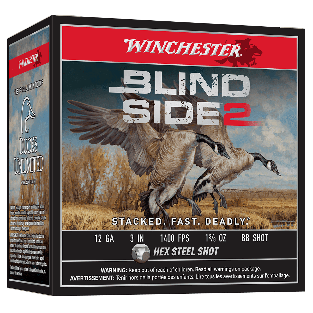 Winchester Ammo XBS123BB Blind Side 2 12 Gauge 3" 1 3/8 oz 1400 fps BB Shot 25 Bx Winchester Ammo XBS123BB Blind Side 2 12 Gauge 3" 1 3/8 oz 1400 fps BB Shot 25 Bx
