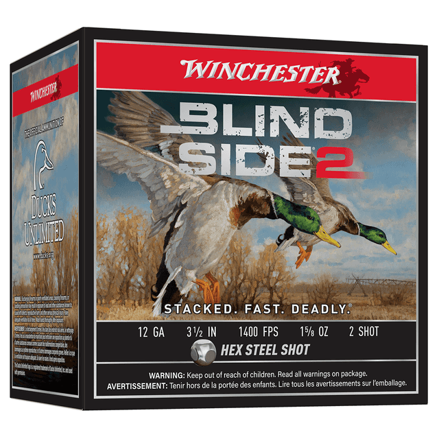 Winchester Ammo XBS12L2 Blind Side 2 12 Gauge 3.50" 1 5/8 oz 1400 fps 2 Shot 25 Bx Winchester Ammo XBS12L2 Blind Side 2 12 Gauge 3.50" 1 5/8 oz 1400 fps 2 Shot 25 Bx