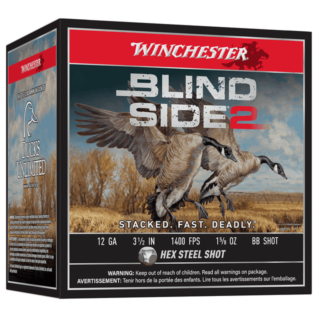 Winchester Ammo XBS12LBB Blind Side 2 12 Gauge 3.50" 1 5/8 oz 1400 fps BB Shot 25 Bx Winchester Ammo XBS12LBB Blind Side 2 12 Gauge 3.50" 1 5/8 oz 1400 fps BB Shot 25 Bx