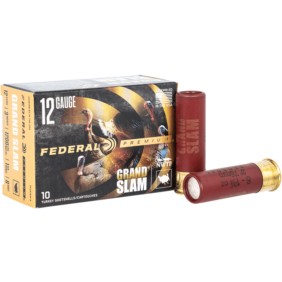 Federal PFCX157F6 Premium Grand Slam 12 Gauge 3" 1 3/4 oz 6 Shot 10 Per Box Federal PFCX157F6 Premium Grand Slam 12 Gauge 3" 1 3/4 oz 6 Shot 10 Per Box