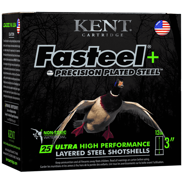 Kent Cartridge K123FSP36BBX2 Fasteel + 12 Gauge 3" 1 1/4 oz BB Shot 25 Per Box Kent Cartridge K123FSP36BBX2 Fasteel + 12 Gauge 3" 1 1/4 oz BB Shot 25 Per Box