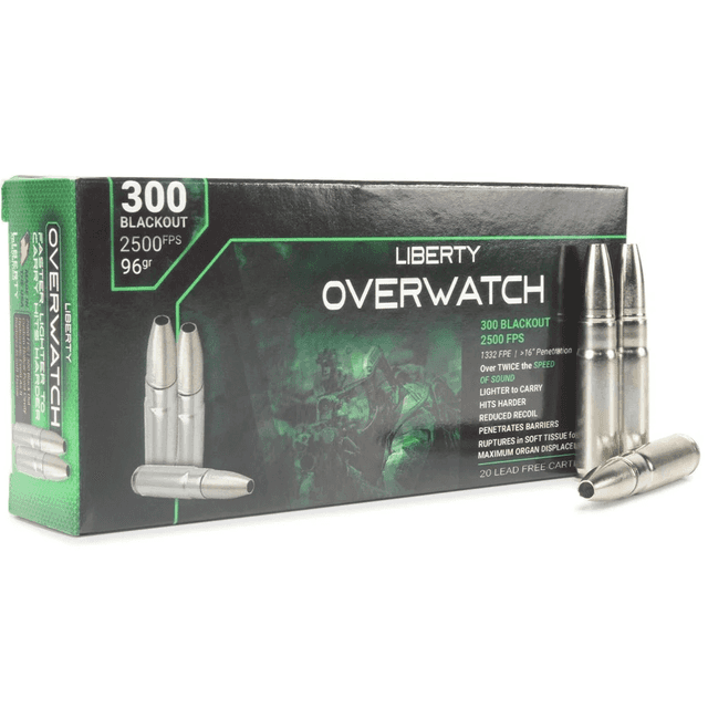 Liberty Ammunition OverWatch 300 Blackout 96 gr Open Cavity Design 20 Per Box Liberty Ammunition OverWatch 300 Blackout 96 gr Open Cavity Design 20 Per Box