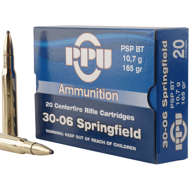PPU PP30062 Standard Rifle 30-06 Springfield 165 gr Pointed Soft Point Boat Tail 20 Per Box PPU PP30062 Standard Rifle 30-06 Springfield 165 gr Pointed Soft Point Boat Tail 20 Per Box