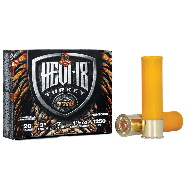 HEVI-Shot HEVI-18 TSS Turkey 20 Gauge 3" 1 1/2 oz Tungsten 7 Shot Shotshell Ammunition (5 Rounds) HEVI-Shot HEVI-18 TSS Turkey 20 Gauge 3" 1 1/2 oz Tungsten 7 Shot Shotshell Ammunition (5 Rounds)
