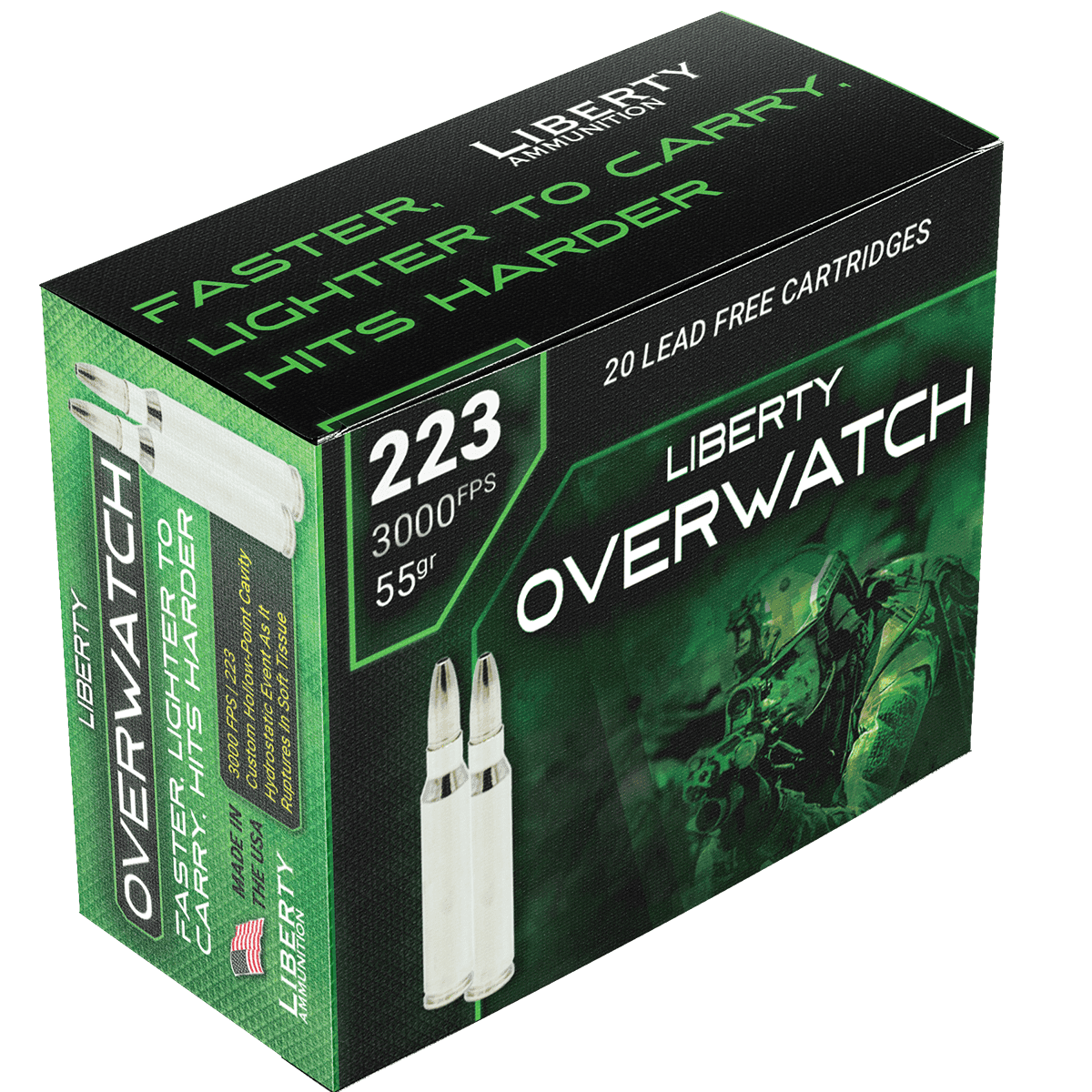 Liberty OVERWATCH .223 Remington 55gr Ammunition (20 Rounds) Liberty OVERWATCH .223 Remington 55gr Ammunition (20 Rounds)