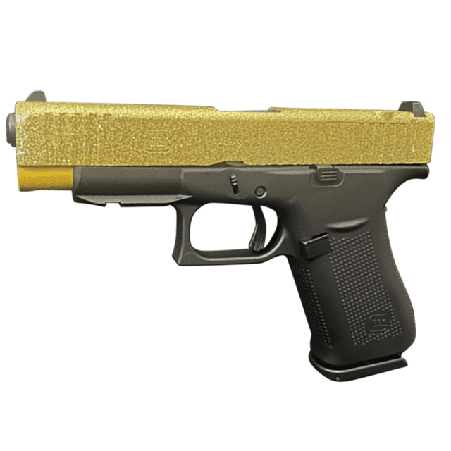 Glock G43X MOS Slim Sub-Compact 9mm Glamour Glock Gold Glitter Cerakote Pistol Glock G43X MOS Slim Sub-Compact 9mm Glamour Glock Gold Glitter Cerakote Pistol