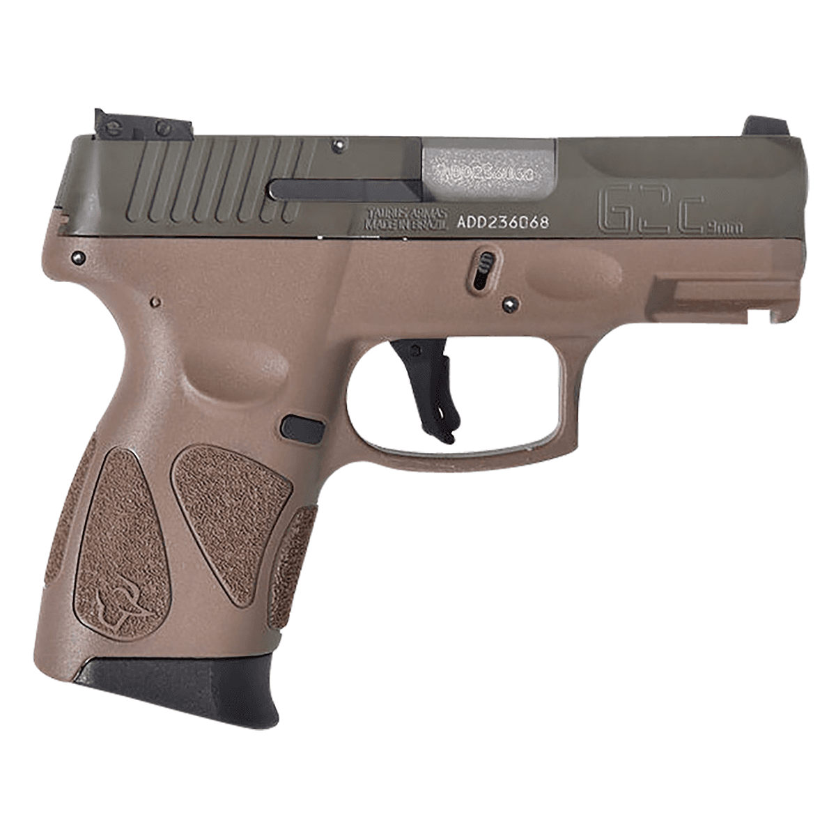 Taurus G2C 9mm Compact Burnt Bronze Frame Green Slide Handgun Taurus G2C 9mm Compact Burnt Bronze Frame Green Slide Handgun