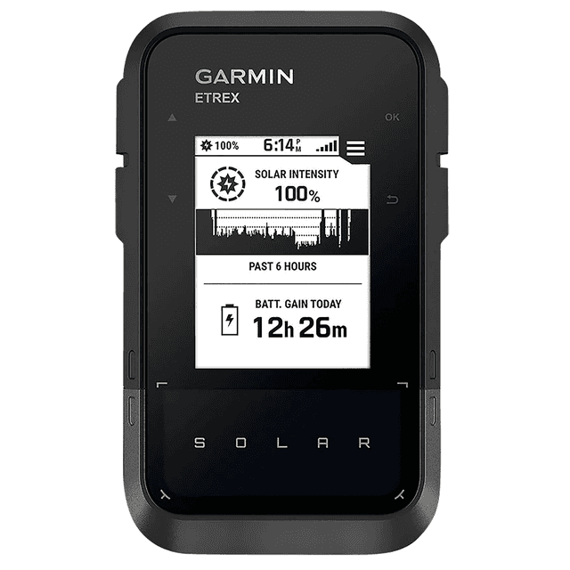 Garmin 0100278200 eTrex Solar GPS/Smart Features, 28MB Memory Black 2.20" Transflective/Monochrome Display, Compatible w/Garmin Explore App Garmin 0100278200 eTrex Solar GPS/Smart Features, 28MB Memory Black 2.20" Transflective/Monochrome Display, Compatible w/Garmin Explore App
