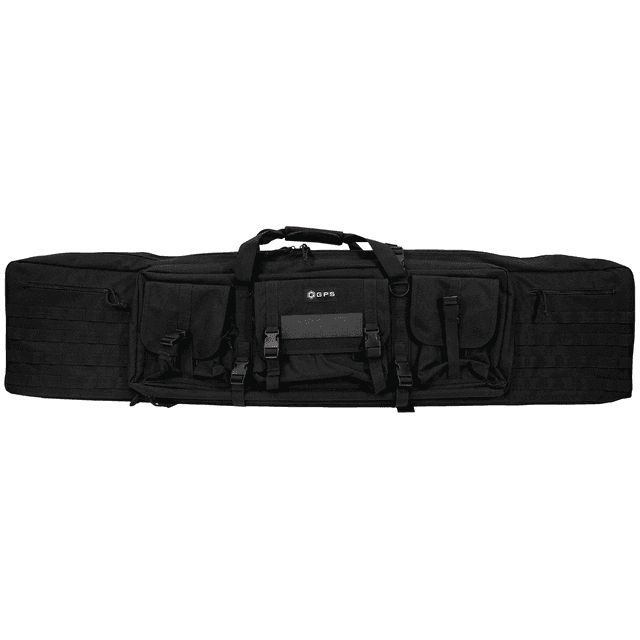 GPS Bags Black Tactical Double Rifle Case with 2 Padded Pistol Sleeves GPS Bags Black Tactical Double Rifle Case with 2 Padded Pistol Sleeves
