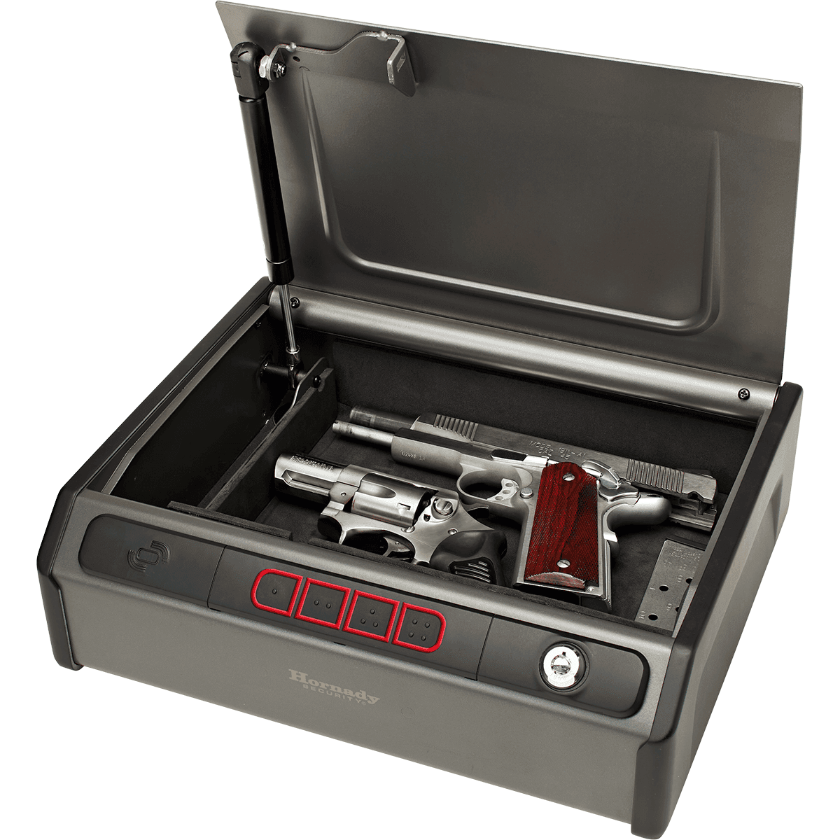 Hornady 97436 Rapid Safe RFID Access Code Key Entry Gray Steel Holds 2 Handguns Hornady 97436 Rapid Safe RFID Access Code Key Entry Gray Steel Holds 2 Handguns