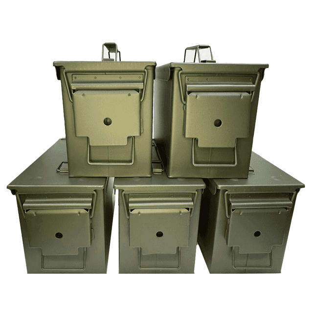 5 Pack BlackHawk M2A1 .50 Cal Green Ammo Cans 5 Pack BlackHawk M2A1 .50 Cal Green Ammo Cans