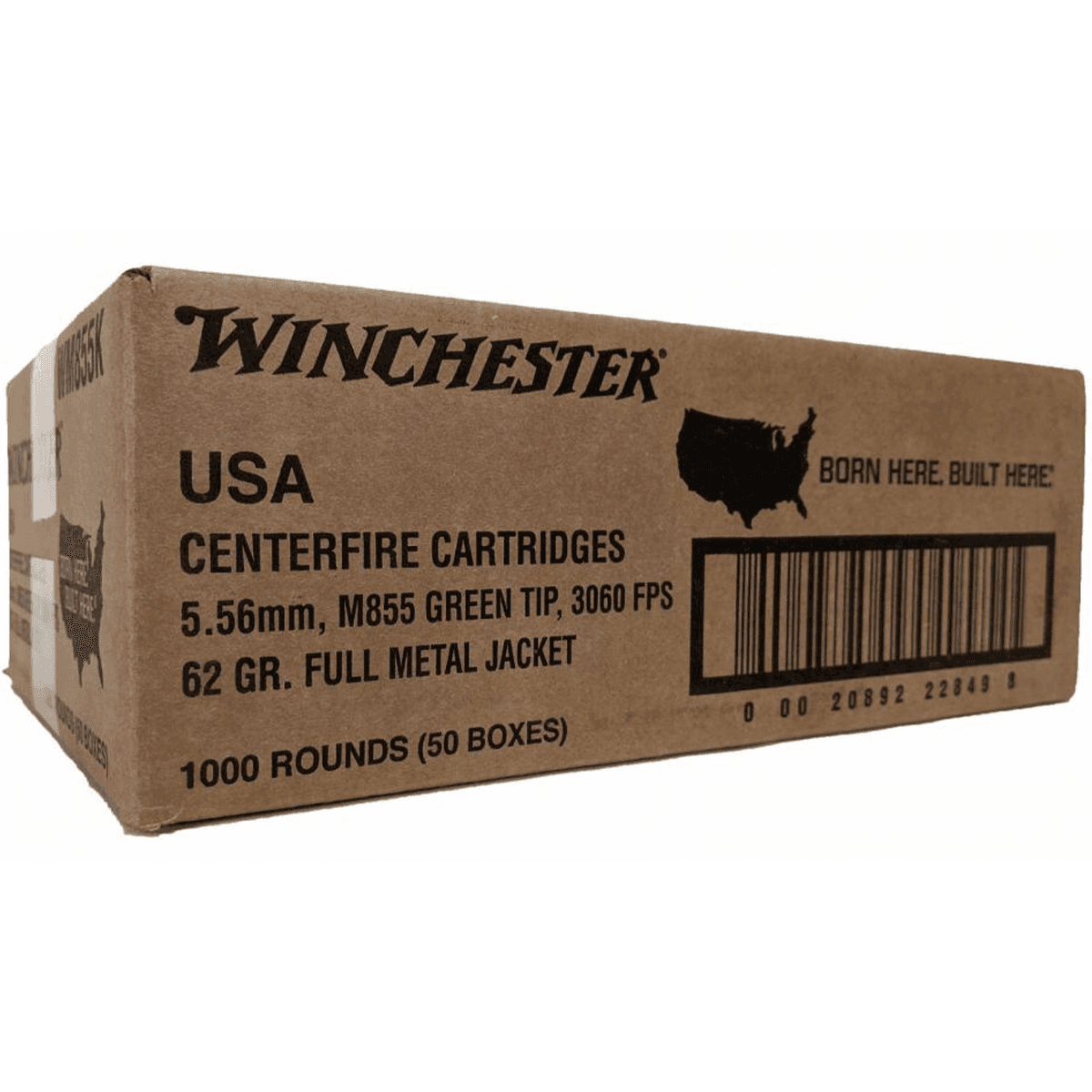 Winchester Ammo WM855K USA Green Tip M855 5.56x45mm NATO 62 gr FMJ 1000 Round Bulk Case Winchester Ammo WM855K USA Green Tip M855 5.56x45mm NATO 62 gr FMJ 1000 Round Bulk Case
