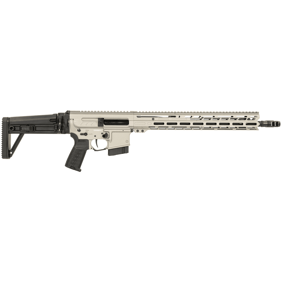 CMMG 60AA90CTI Dissent MK4 6mm ARC 10+1 16.10" Black Armor Cerakote Steel Threaded Barrel, Titanium Cerakote Picatinny Rail Aluminum Receiver, 15" M-LOK Handguard, Black Synthetic CMMG Dissent Side Folding Stock, CMMG Zeroed Grip, Ambidextrous CMMG 60AA90CTI Dissent MK4 6mm ARC 10+1 16.10" Black Armor Cerakote Steel Threaded Barrel, Titanium Cerakote Picatinny Rail Aluminum Receiver, 15" M-LOK Handguard, Black Synthetic CMMG Dissent Side Folding Stock, CMMG Zeroed Grip, Ambidextrous