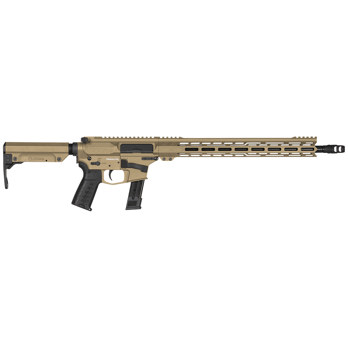 CMMG 92AE6FBCT Resolute MK17 9mm Luger 16.10" 21+1 Coyote Tan Cerakote Aluminum Rec Chrome Moly Barrel Black Adjustable RipStock Right Hand CMMG 92AE6FBCT Resolute MK17 9mm Luger 16.10" 21+1 Coyote Tan Cerakote Aluminum Rec Chrome Moly Barrel Black Adjustable RipStock Right Hand