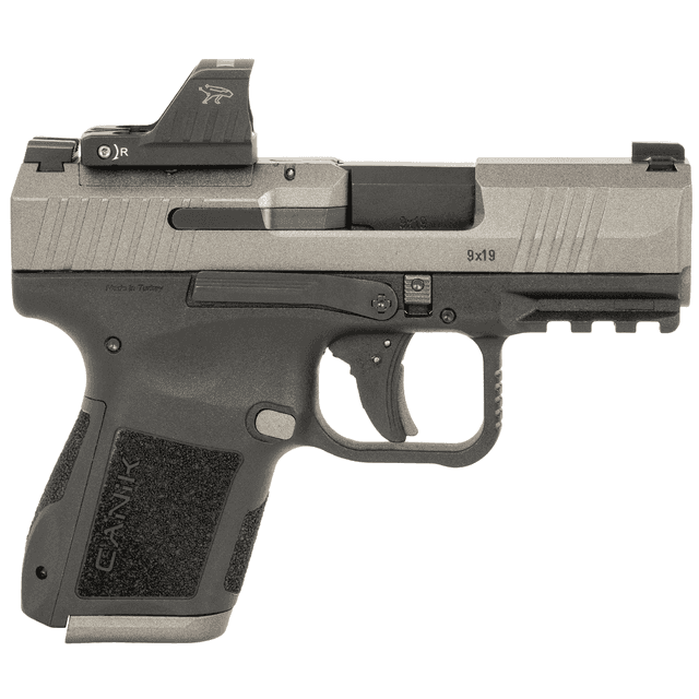 Canik Mete MC9 Sports South Exclusive 9mm Luger 15+1/12+1 3.18" Black Tenifer Cerakote Optic Ready/Serrated Steel Slide, Tungsten Cerakote Polymer Frame w/Picatinny Rail, MeCanik M01 Red Dot Canik Mete MC9 Sports South Exclusive 9mm Luger 15+1/12+1 3.18" Black Tenifer Cerakote Optic Ready/Serrated Steel Slide, Tungsten Cerakote Polymer Frame w/Picatinny Rail, MeCanik M01 Red Dot