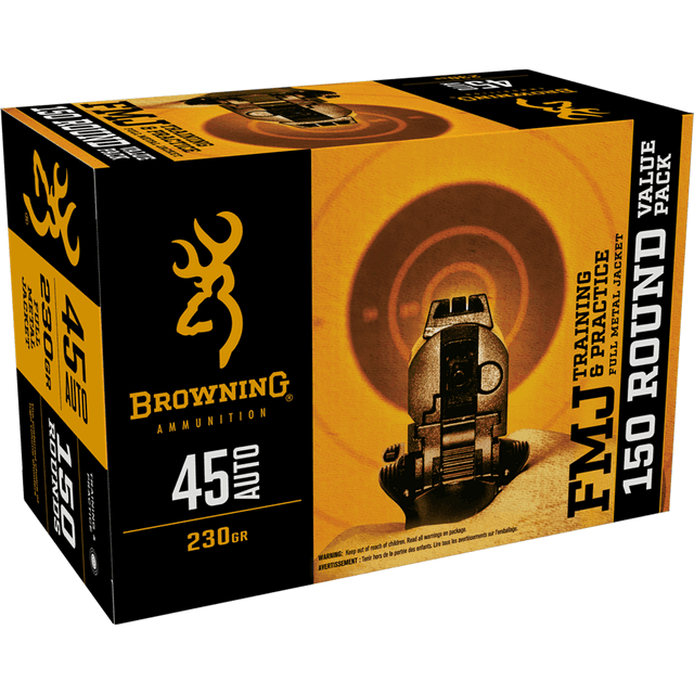 Browning Ammo 45 ACP 230 Grain FMJ Bulk Pack 150 Round Box Browning Ammo 45 ACP 230 Grain FMJ Bulk Pack 150 Round Box