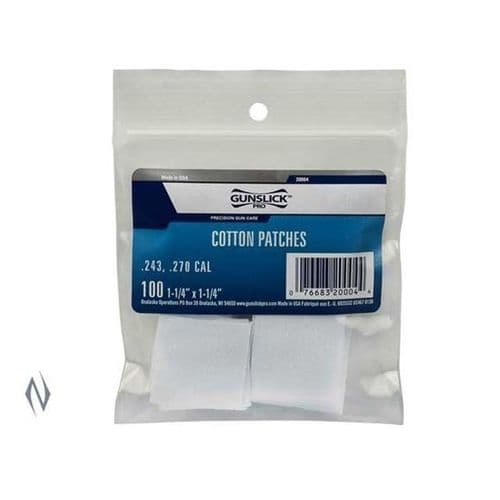 Gunslick 100-Count Bagged Cotton Patches (.243-.270 Caliber) Gunslick 100-Count Bagged Cotton Patches (.243-.270 Caliber)
