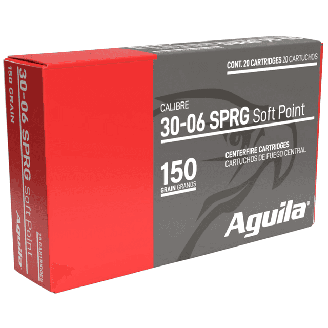 Aguila 30-06 Springfield 150 gr Soft Point InterLock Boat Tail Soft Point 20 Per Box Aguila 30-06 Springfield 150 gr Soft Point InterLock Boat Tail Soft Point 20 Per Box