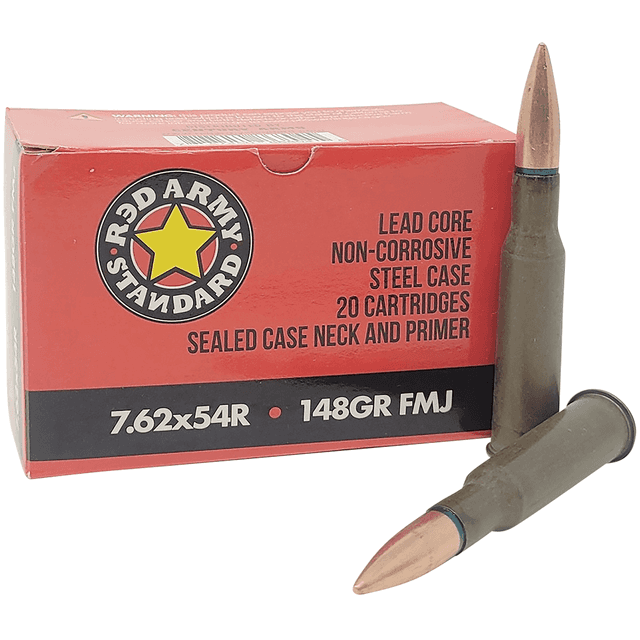Red Army Standard 7.62x54mmR 148 gr Full Metal Jacket 20 Per Box Red Army Standard 7.62x54mmR 148 gr Full Metal Jacket 20 Per Box