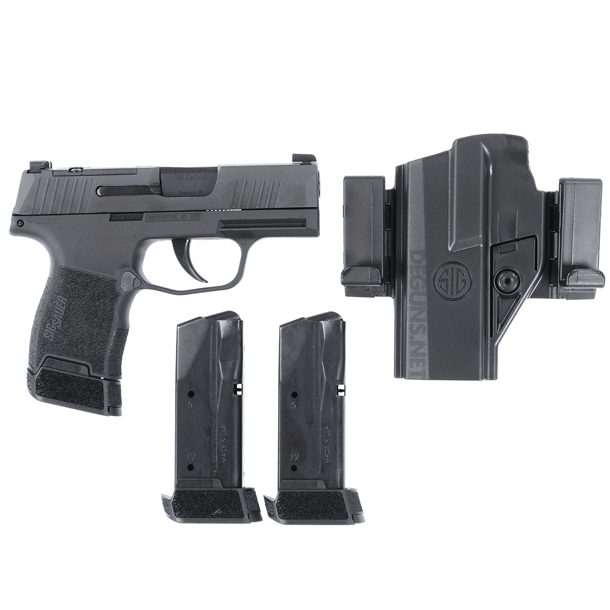 Sig Sauer P365 3.1" 12+1 Optic Ready Semi Automatic Pistol TacPac w/ 3 mags and holster Sig Sauer P365 3.1" 12+1 Optic Ready Semi Automatic Pistol TacPac w/ 3 mags and holster