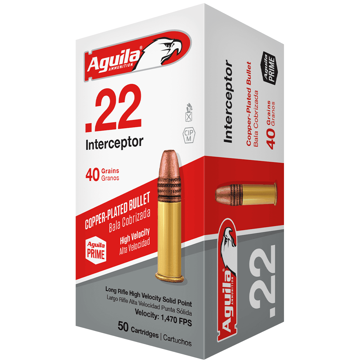 Aguila 1B220320 Interceptor Rimfire Ammo 22 LR 40 gr Copper Plated Solid Point 50 Per Box Aguila 1B220320 Interceptor Rimfire Ammo 22 LR 40 gr Copper Plated Solid Point 50 Per Box