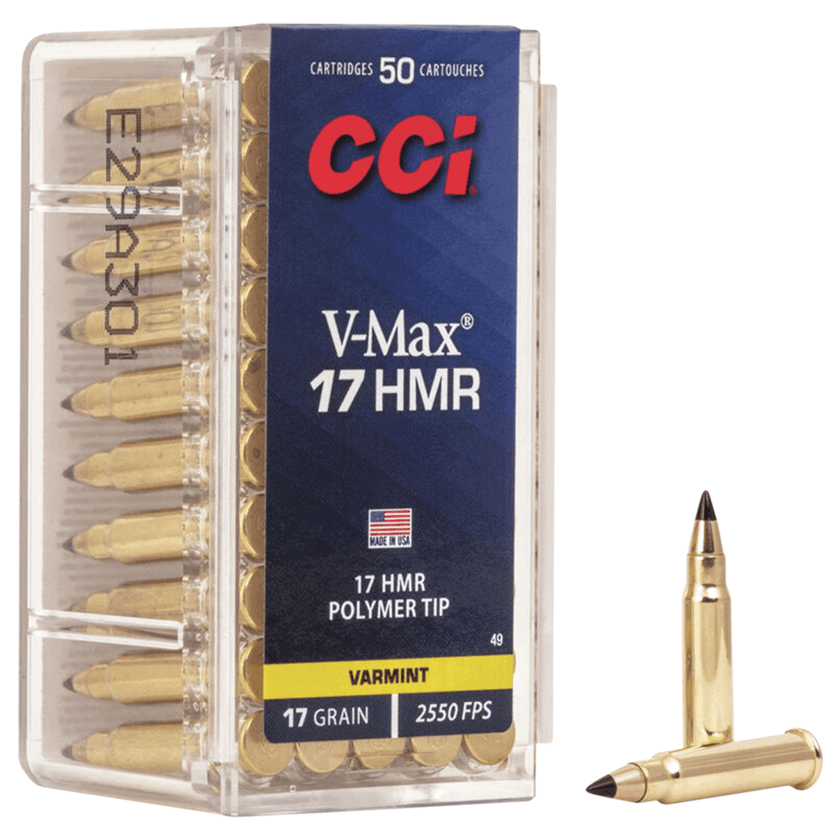 CCI 0049 17 HMR 17 gr Hornady V Max 50 Per Box Rimfire Ammunition CCI 0049 17 HMR 17 gr Hornady V Max 50 Per Box Rimfire Ammunition